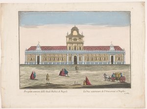 Kilátás a Nápolyi Egyetemre Prospetto esteriore delli Studi Publici di Napoli (cím a tárgyon)