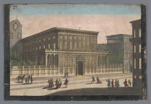 Gezicht op het Palazzo Doria-Tursi te Genua Kilátás a Palazzo del Duca d