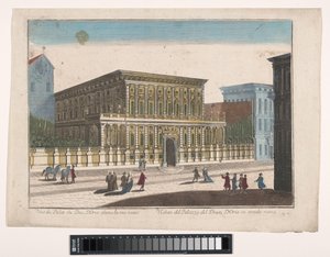 Gezicht op het Palazzo Doria-Tursi te Genua Kilátás a Palazzo del Duca d
