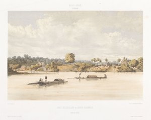 A Post Gelderland és a Jews Savannah kilátása Kilátások Hollandia Nyugat-Indiájáról (sorozat címe) alkotó: jonkheer Jacob Eduard van Heemskerck