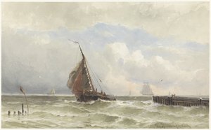 Vlissingen kikötője bejövő vitorlással alkotó: jonkheer Jacob Eduard van Heemskerck