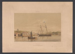 Willemstad kikötője Curacao. Hadihajók kikötőhelye a kikötőben (cím a tárgyon) Nyugat-India (sorozat címe a tárgyon) Gezigten uit Neerland
