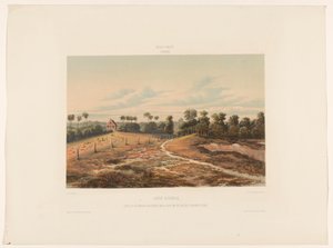 Zsidó Savannah Zsidók Savannah. Kilátás a zsinagógára és a temetőre a katonai Cordonpad oldaláról (cím az objektumon) alkotó: jonkheer Jacob Eduard van Heemskerck