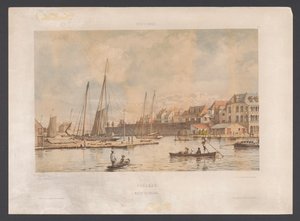 Waaigat és Willemstad városfala Curacao. Waaigat és a városfal Nyugat-India (sorozat címe az objektumon) Kilátások Hollandia Nyugat-Indiájáról (sorozat címe)
