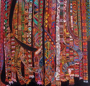 Hátpántszövés, 2014 (vegyes, akril, tus, olaj)