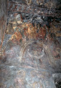 Szentek, freskó az Agia Paraskevi templom mennyezetén, Anisaraki, Kréta, Görögország (fotó) alkotó: Theodore Charles Ange Coquelin