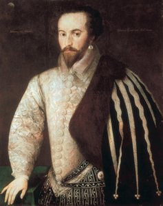 Sir Walter Raleigh (1554-1618) portréja. Federico Zuccarónak (vagy Zuccarinak) (1549-1609) tulajdonított festmény. 1588. London, National Portrait Gallery. alkotó: or Zuccaro Federico Zuccari