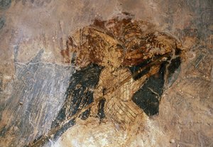 Férfi lóháton, freskó az Agios Georgios templomban, Komitades, Kréta, Görögország (fotó) alkotó: Unbekannt Unbekannt
