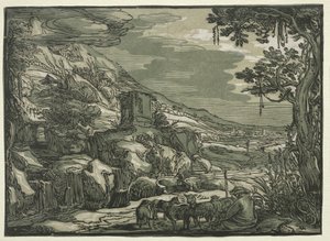 Árkádiai táj alkotó: possibly after Esaias van de Velde