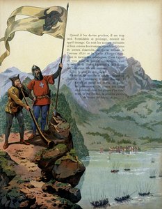 Franciaország története a középkorban: Temeraire Károly (1433-1477) burgundi herceg csapatai bevonulnak a svájci Vaud országba. Illusztráció: Jacques Marie Gaston Onfray de Breville a JOB-ban (1858-1931) alkotó: pseudonym for Onfray de Breville Jacques Job