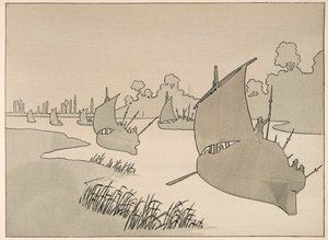 Illusztráció a „Le bon roy Henri” című könyvből, illusztrálta: Jacques Marie Gaston Onfray de Breville dit JOB (1858-1931): A pármai herceg hajón próbálja ellátni Párizst - Magángyűjtemény alkotó: pseudonym for Onfray de Breville Jacques Job