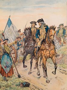 Jacques Marie Gaston Onfroy de Breville az állásban (1858-1931) – George Washington a monmouthi csata során, 1778. június 28-án, a függetlenségi háború alatt, megelőzte Molly Pitchert, magángyűjtemény alkotó: pseudonym for Onfray de Breville Jacques Job