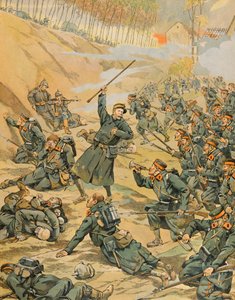 Jacques Marie Gaston Onfroy de Breville dit JOB (1858-1931) – Belgium története: A Schoorbakke Tervaete hurok védelme a gyalogság által az 1914-es Yser-i csata során, Magángyűjtemény alkotó: pseudonym for Onfray de Breville Jacques Job