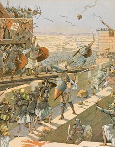 Jacques Marie Gaston Onfroy de Breville a munkahelyén (1858-1931) - Belgium története: Englebert és Lietaud de Tournai, a tournaisi croisok, 1099-ben megrohanták az elsőt Jeruzsálemben, Magángyűjtemény alkotó: pseudonym for Onfray de Breville Jacques Job