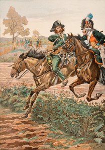 Jacques Marie Gaston Onfroy de Breville dit JOB (1858-1931) - A francia csapatok mindenkori felszerelése: Cavalier Vendeen és piqueur (vagy Piconnier) a Germanique Légió lován (1793), Magángyűjtemény alkotó: pseudonym for Onfray de Breville Jacques Job