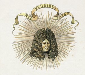 XIV. Lajos király (1638-1715) portréja latinul „Nec pluribus impar” (A nincs más hasonló). „” Franciaországban, története G. Montorgueil, imagee Job”” 1896. Magángyűjtemény. alkotó: pseudonym for Onfray de Breville Jacques Job