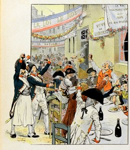 Forradalmi bankett a Bastille elfoglalása után – Illusztráció: Job (Jacques Marie Gaston Onfray és Breville) (Jacques-Marie) (1858-1931) a „La Tour d