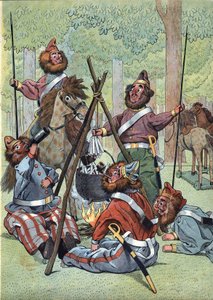 Franciaország történetének jelenete a játékokban: Oroszország napóleoni háború alatti visszavonulásának epizódja után (1812) a kozákok 1814-ben a párizsi Champs Elysees-n felállították bivakjukat. A „” Joujoux a l
