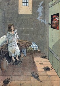 Jelenet Franciaország történetéből a játékokban: francia forradalom. A francia Dauphin XVII. Lajos (1785-1795) a templomi börtönben. A "Joujoux a l