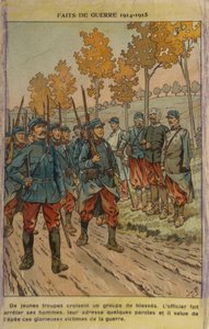 1. világháború: Tisztelet a sebesültek előtt (illusztráció) alkotó: pseudonym for Onfray de Breville Jacques Job