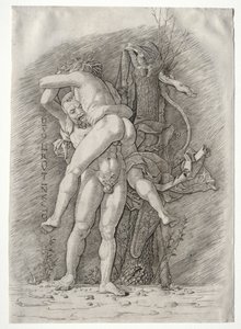 Herkules és Antaeus alkotó: school of Andrea Mantegna
