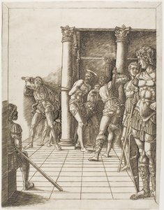 Krisztus korbácsolása a járdával alkotó: school of Andrea Mantegna