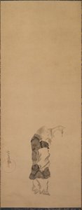 Kenshu, szerzetes garnélával alkotó: studio of Tawaraya Sōtatsu