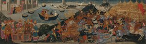 A pharsalusi csata és Pompeius halála, 145560 alkotó: workshop of Apollonio di Giovanni