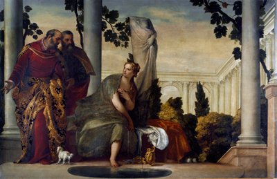Suzanne és az öregek. Paolo Caliari Paul Veronese (1528-1588) festménye, 1570 körül. Olaj, vászon. Mérete: 175x320 cm. Gének, Banca Carige Collection alkotó: Veronese