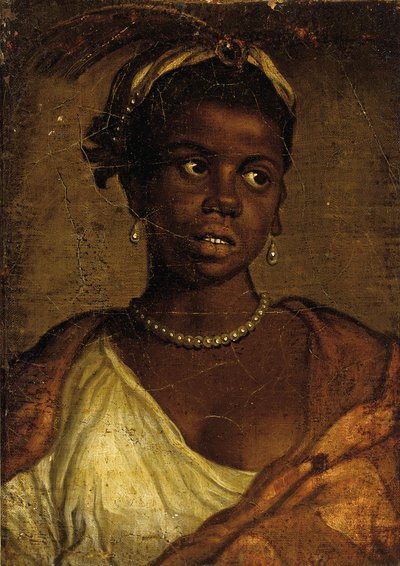 Mór nő portréja, mellig érő (olaj, vászon táblára fektetve) alkotó: Veronese