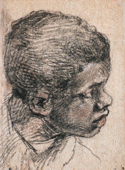 A Veronese néven ismert Paolo Caliari (1528-1588) néger fiú feje, rajz alkotó: Veronese