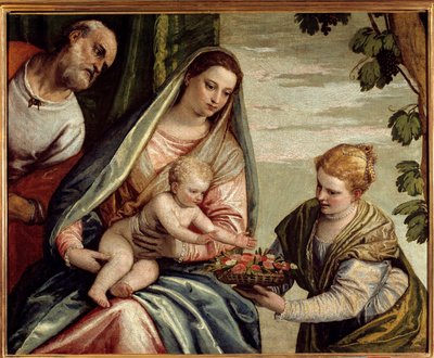 A Szent Család adományozóval (Szent Dorottya) Paolo Veronese (1528-1588) festménye 16. század V. 0,76x0,94 m Bordeaux, Musee des Beaux Arts - A Szent Család adományozóval (Saint-Dorothea). Veronese (Paolo Caliari) festménye (1528-1588) alkotó: Veronese