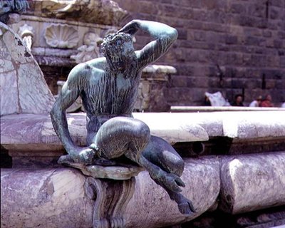 A Neptunusz-kút, egy szatír részlete alkotó: Giambologna