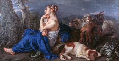 Erminia fatörzsre írja kedvese nevét, Francesco Fernandi Imperiali néven (1679-1740), olaj, vászon, 42x80 cm alkotó: (1679 1740) Imperiali