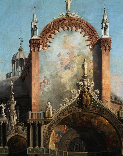 Egy templom Capriccio részlete (olaj, vászon) alkotó: Canaletto