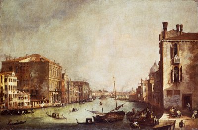 Kilátás a Canal Grande-ra San Vio felől (olaj, vászon) alkotó: Canaletto