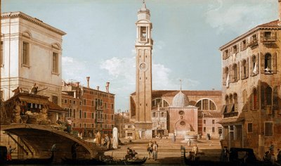 Kilátás a velencei campo dei santi apostolira (olaj, vászon alkotó: Canaletto