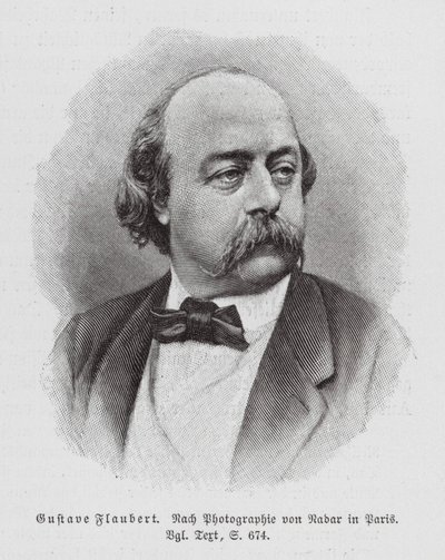 Gustave Flaubert, francia regényíró (metszet) alkotó: (1820-1910) (after) Nadar