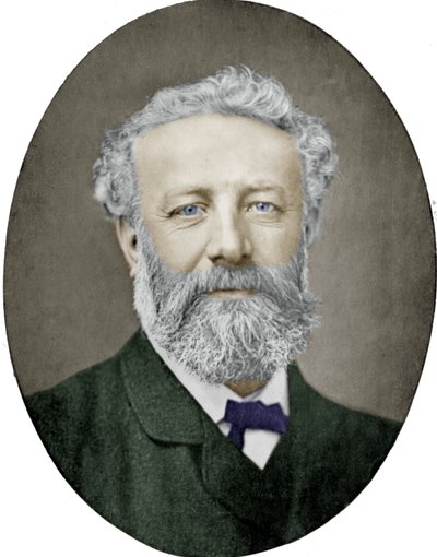 Jules Verne (1828-1905) francia regényíró, fotója Nadar, színes kép alkotó: (1820-1910) Nadar