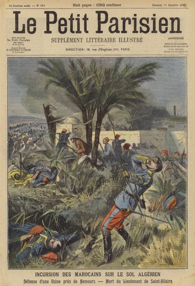 A marokkóiak behatolása Algériába (színes litho) alkotó: (after) Carrey