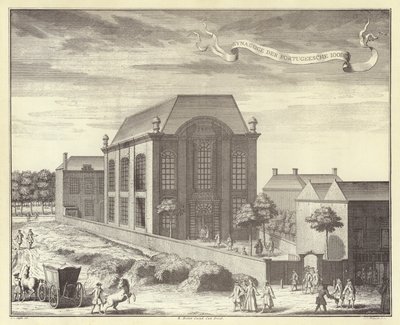 A portugál zsinagóga, Amszterdam (metszet) alkotó: (after) Dutch School