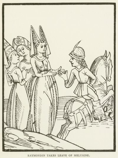Raymondin búcsút vesz Melusine-tól (metszet) alkotó: (after) English School