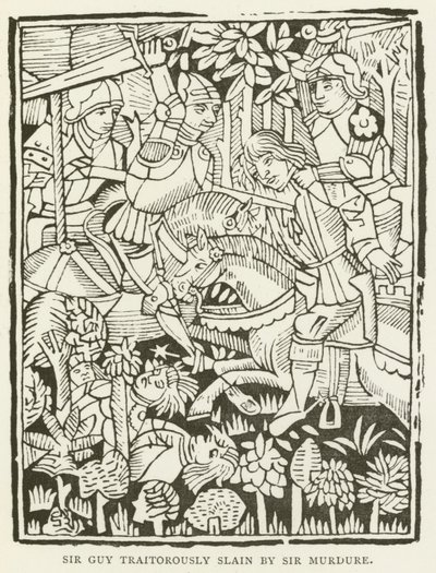 Sir Guyt áruló módon megölte Sir Murdure (metszet) alkotó: (after) English School