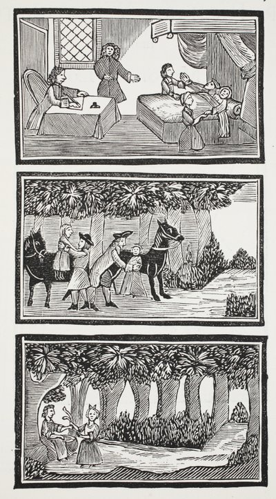The History of the Two Children in the Wood, Illusztráció a „Chap-books of the Eightenth Century”-ből, John Ashton, pub. 1882 (litó) alkotó: (after) English School