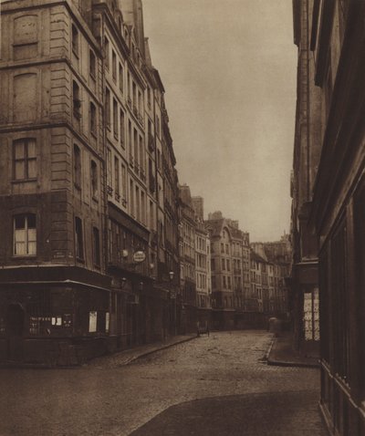 Rue de la Ferronnerie, a rue de la Reynie-ről készült, az utca eleje még mindig megmaradt (f/w fotó) alkotó: (after) French Photographer