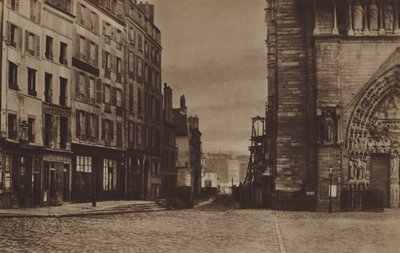 Rue du Cloitre-Notre-Dame, Parvis felől nézve 1865 körül (f/w fotó) alkotó: (after) French Photographer