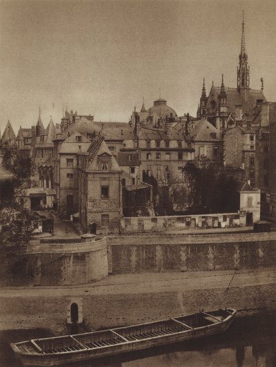 A Palais de Justice, a Quai des Orfevres-ről 1862-ben (f/w fotó) alkotó: (after) French Photographer