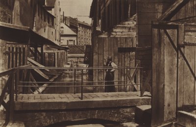 A Bievre partja a rue des Gobelins alján (f/w fotó) alkotó: (after) French Photographer