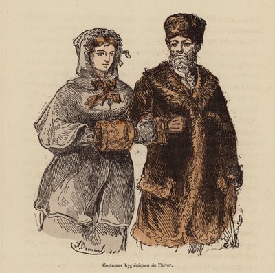 Higiénikus téli ruha (színes gravírozás) alkotó: (after) French School
