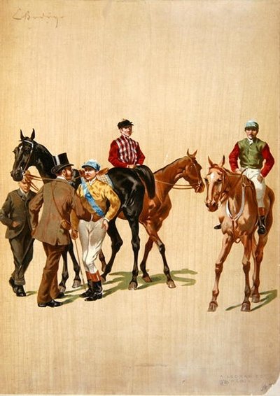Zsokék a versenypályán, 1875 körül (színes litó) alkotó: (after) French School